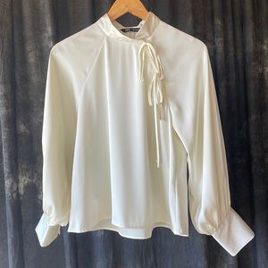 Zara Oxford Shirt Oyster White - Size XS